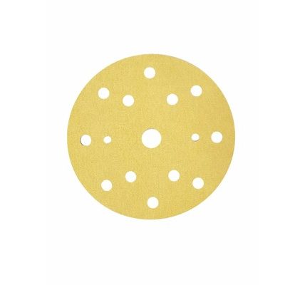 Slibepapir Rondel 15 hul P120 velcro gold